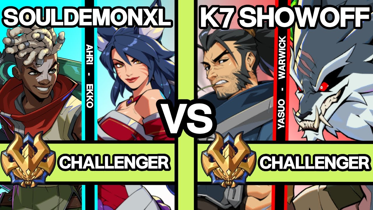 2XKO 🔥 SOULDEMONXL (Ahri-Ekko) vs K7 SHOWOFF (Yasuo-Warwick) 🔥 2XKO Pro Replays