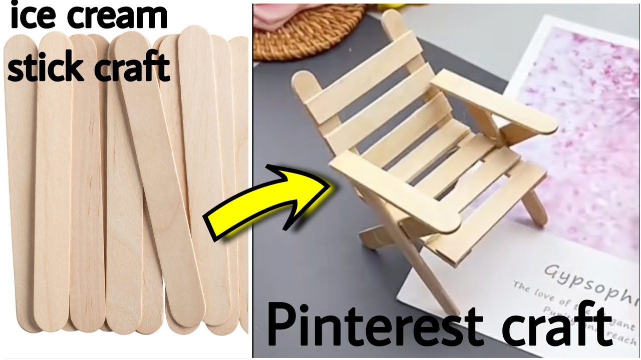 How to make a chair with popstick |ice cream stick chair craft | DIY ideas | Pinterest craft ideas