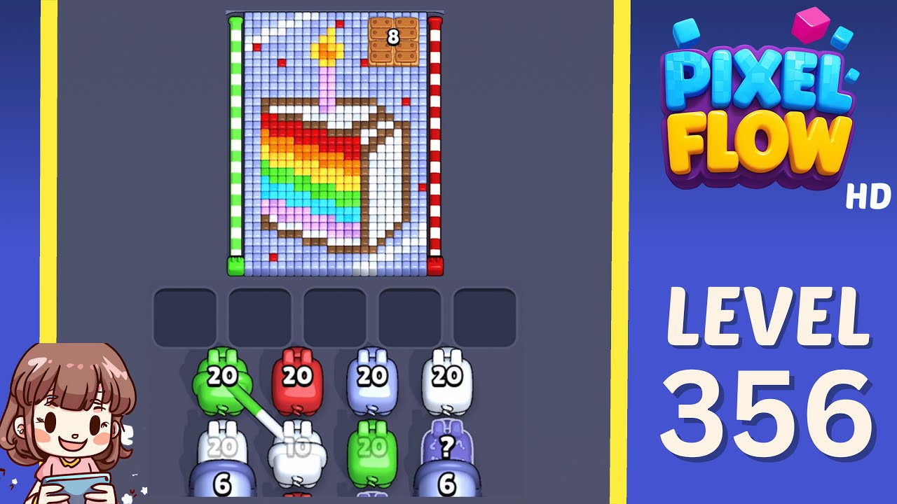 Pixel Flow Level 356 Solution Walkthrough