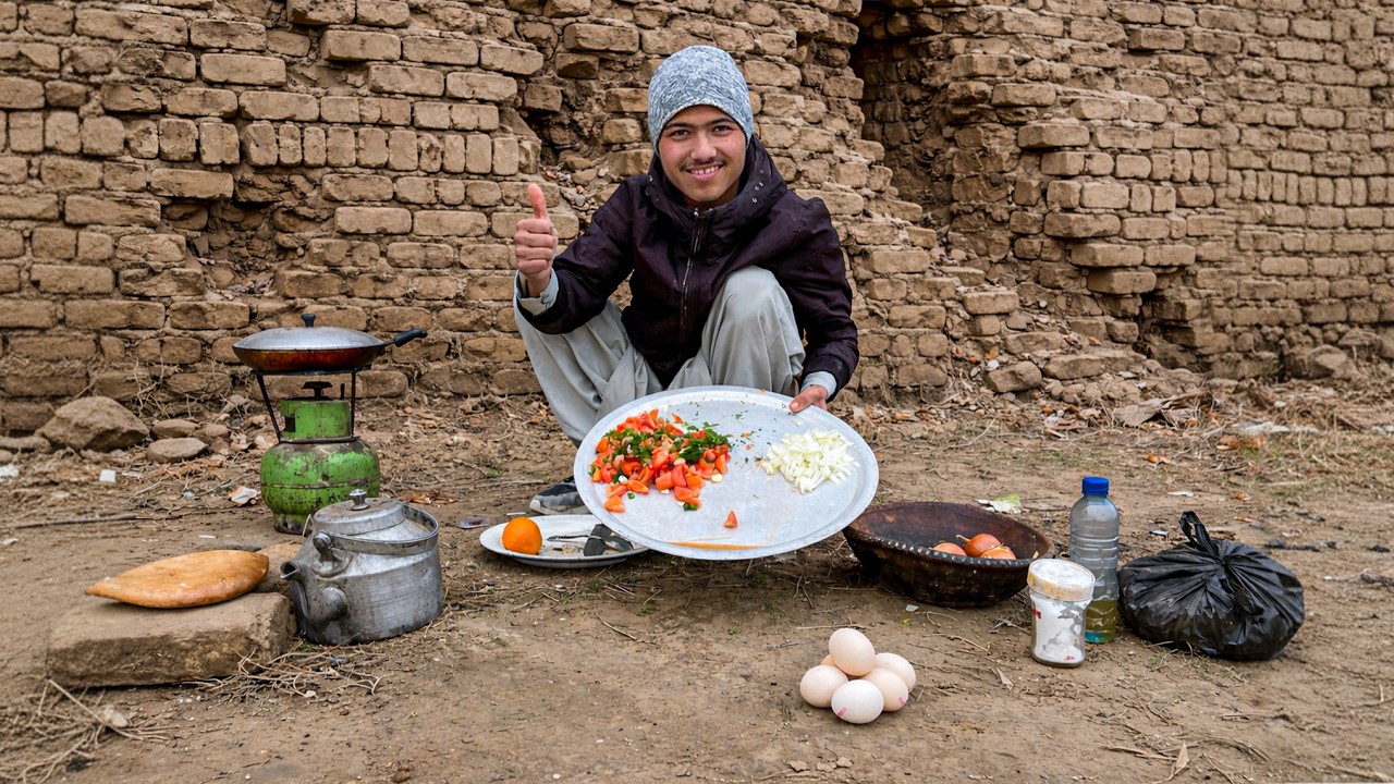 Cooking Eggs in Rustic Style (Karahi) | Traditional Countryside Food