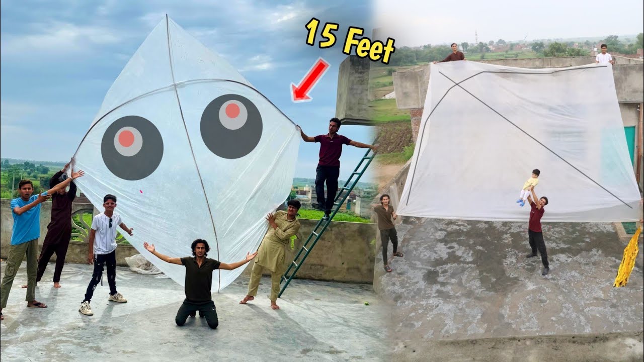 15 Feet Plasticbag Kite Catch Abubaker Roof |  Kites