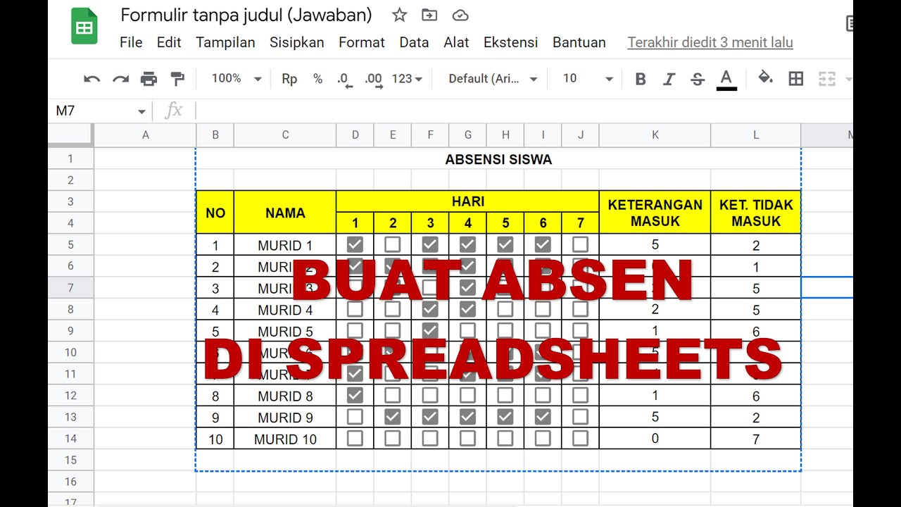 Buat Absen di Google Spreadsheets