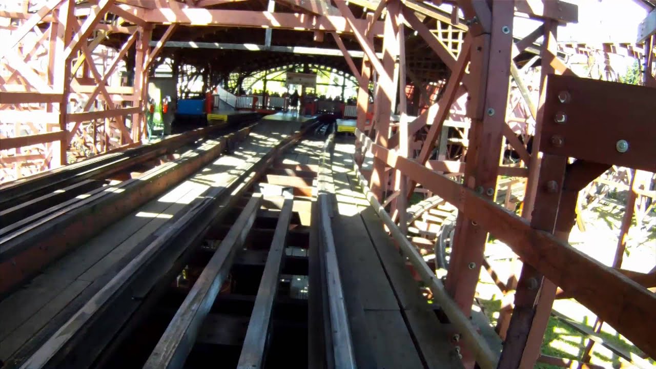Racer Wooden Roller Coaster POV Kennywood Amusement Park Front Seat On-Ride