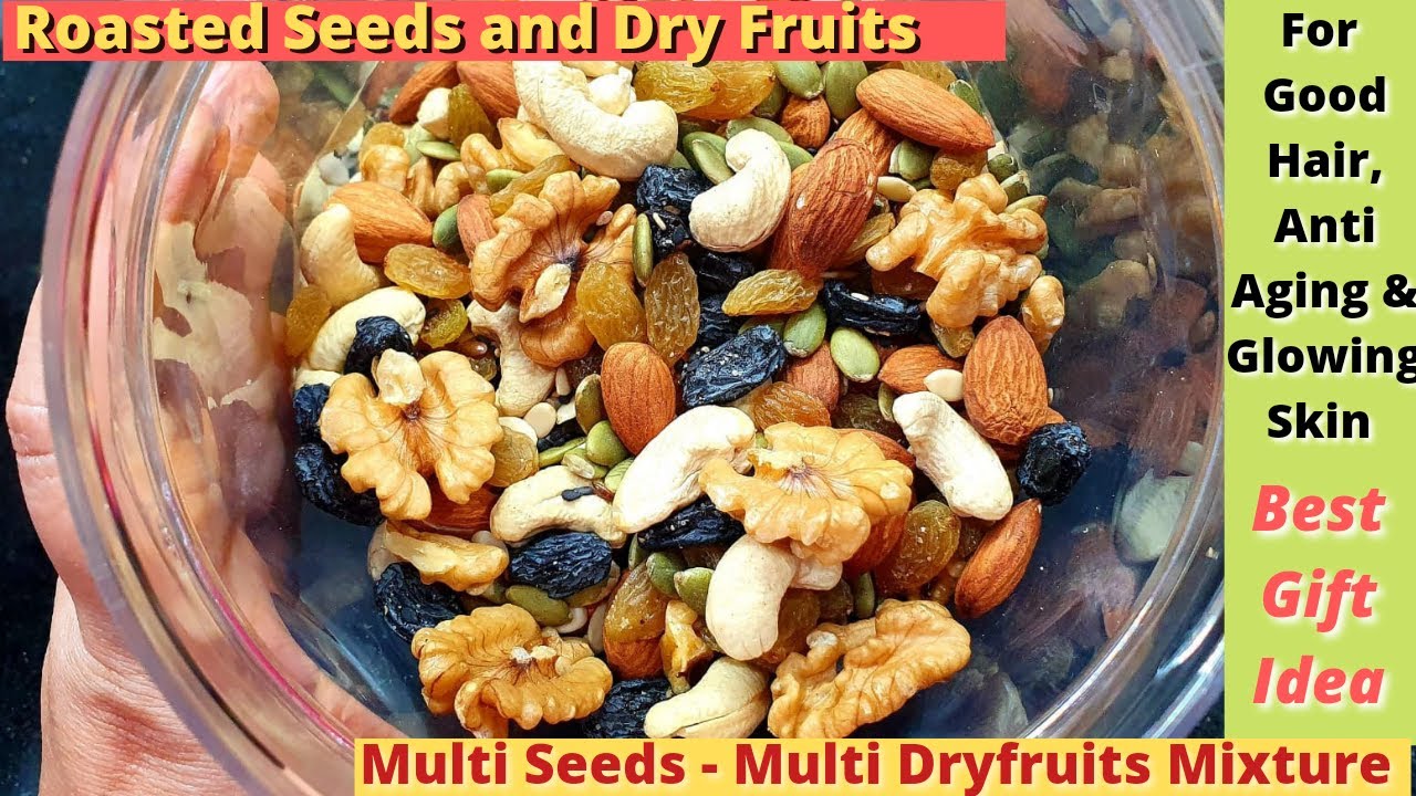 Roasted Seeds with Dryfruits recipe | Omega-3 foods vegetarian | Multi Seeds-Multi Dryfruits Mixture
