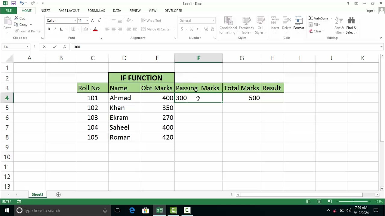 class 1 if function/Introduction to excel in pashto/excel tutorial for beginners