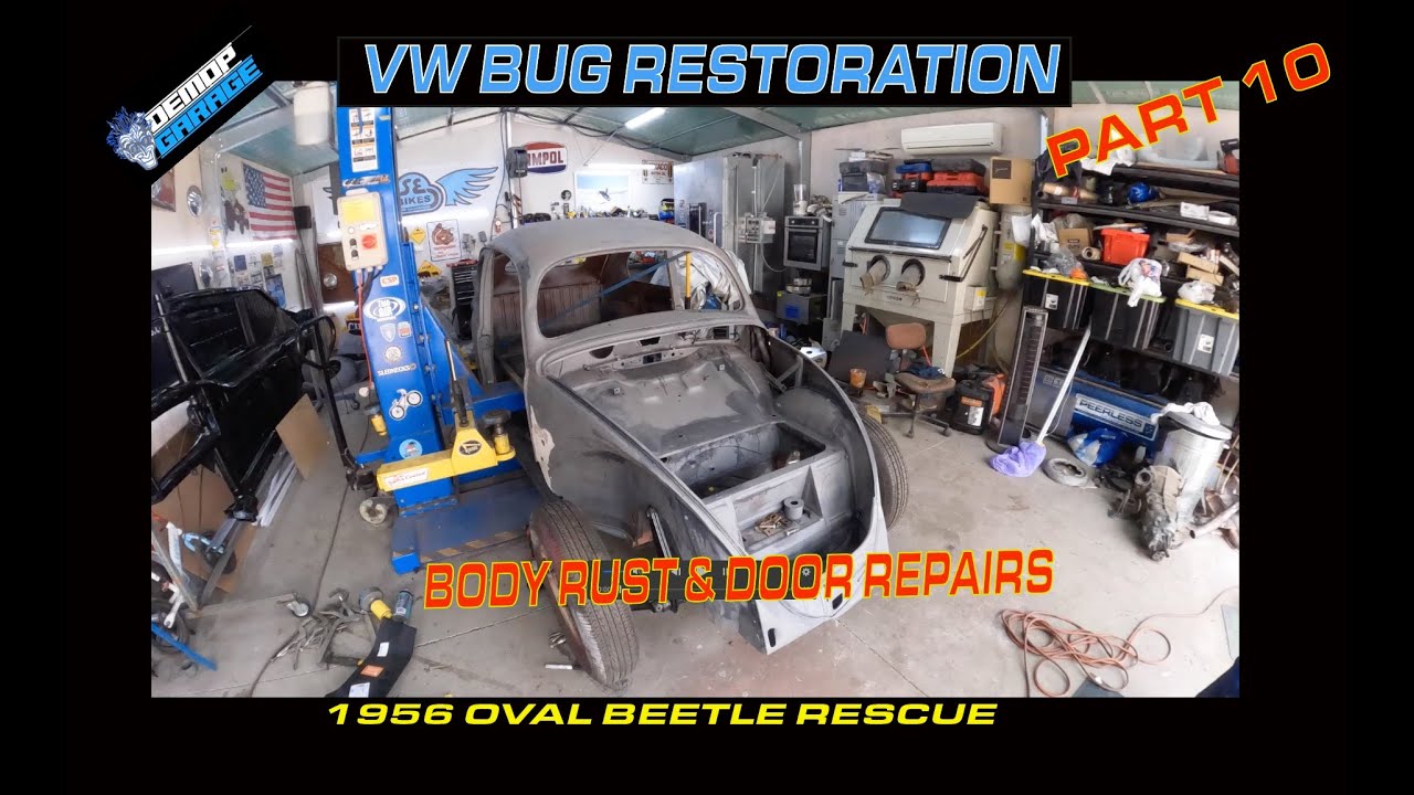 More body rust & door hinge repairs // 1957 oval beetle #volkswagen