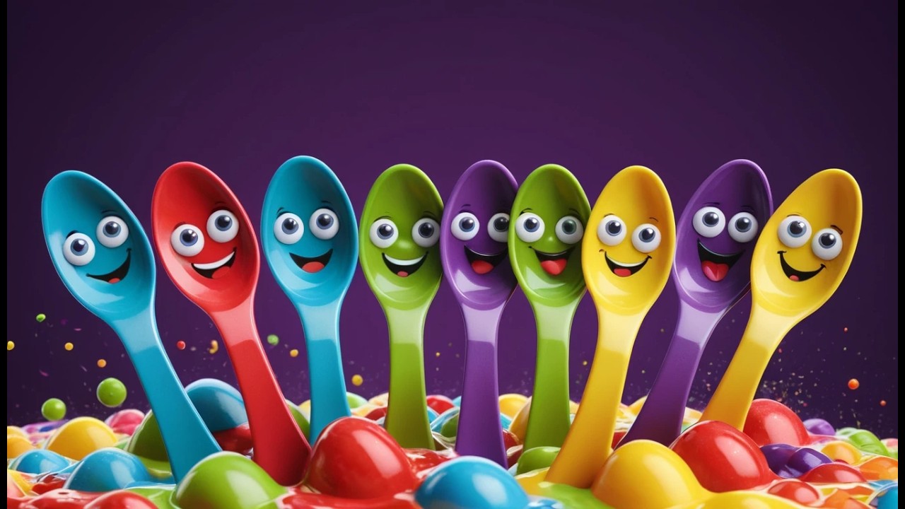 Five Little Toy Spoons Stir Stir Stir | Cooking Song & Counting Rhyme for Kids