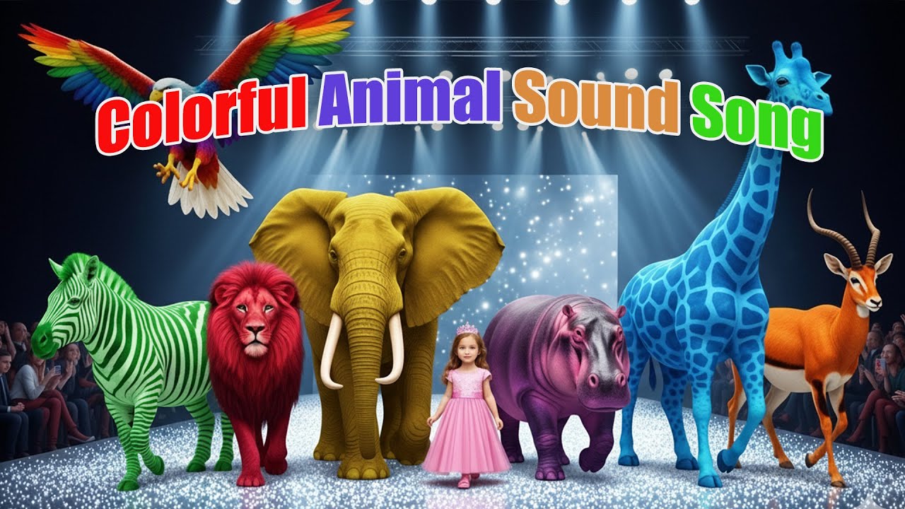 Colorful Animal Sound Song | Animal Colorful Show | Zazzy Melody