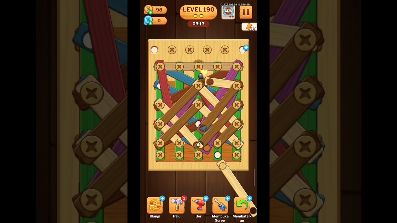 screw puzzle level 190 #screw #puzzle #game #games #play #playing #level #190 #wood #bolt #gameplay