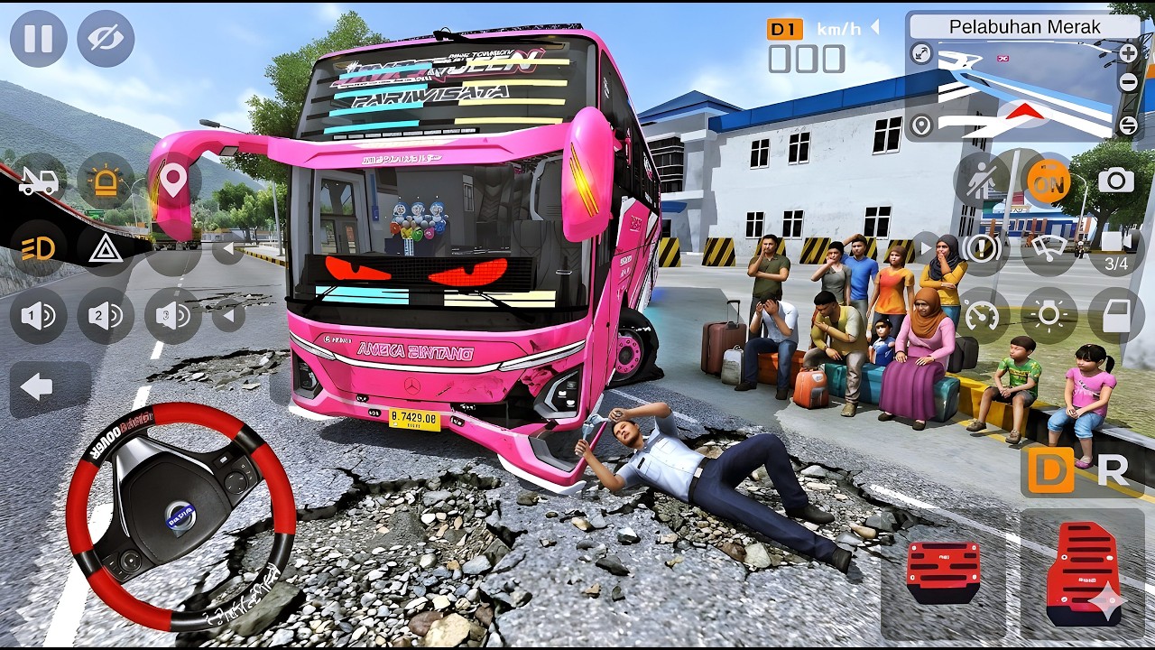 Bus Java's Queen Aneka Bintang Corong Bawahnya Patah Lewat Jalan Berlubang