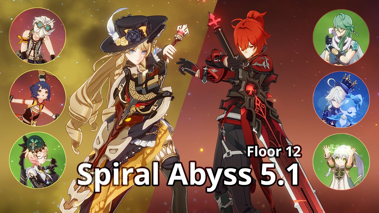 Navia C0 Burning & Diluc C1 Burgeon + Nahida C4 - Spiral Abyss 5.1 Floor 12 (9 Stars) Genshin Impact