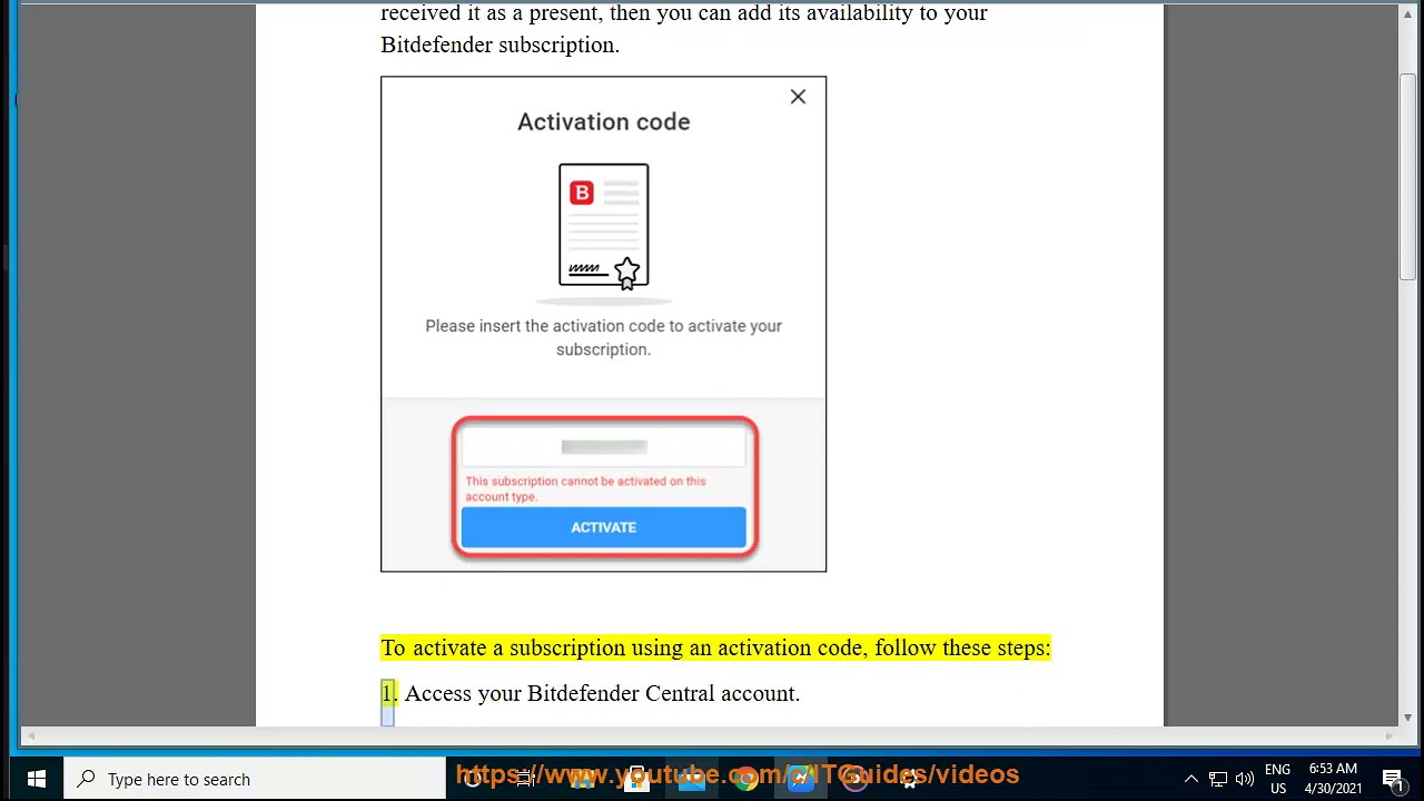 Add Bitdefender activation code to subscription (2023 updated)