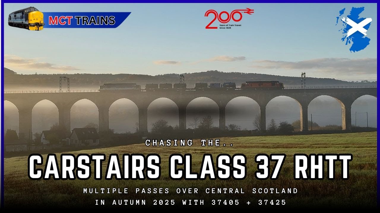 Class 37's RHTT - Carstairs 3S93 Chase in Scotland - Autumn 2025 -