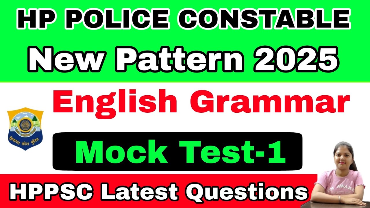 English Section | Mock Test-1 | HP Police Constable | 2025 | HPPSC Latest Pattern