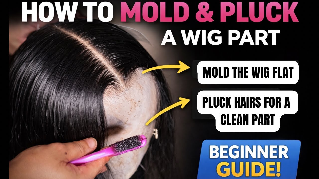 How to Mold a Wig + Pluck a Clean Middle Part | Wig Tips For Beginners
