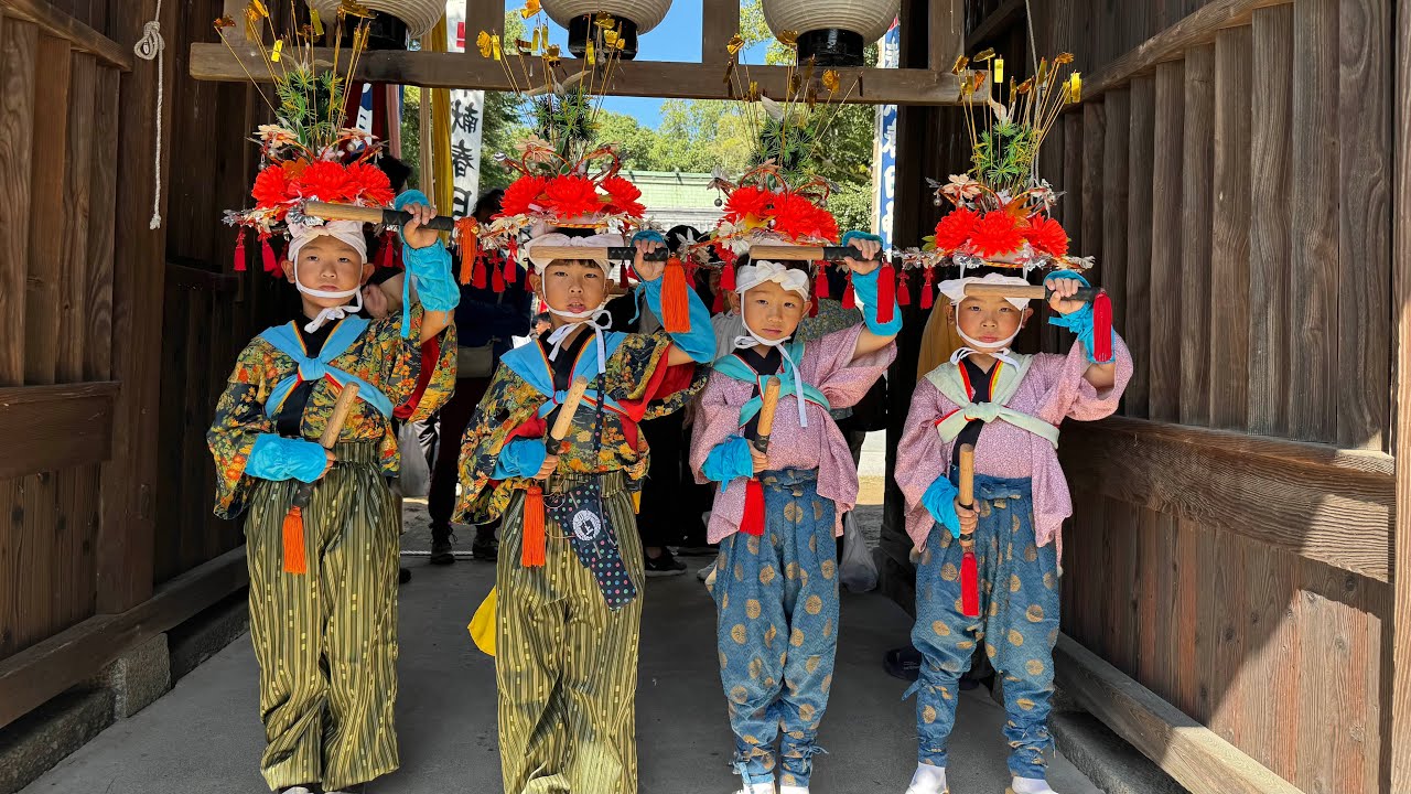 獅子舞2025 山階の秋祭り 傘揃え1回目