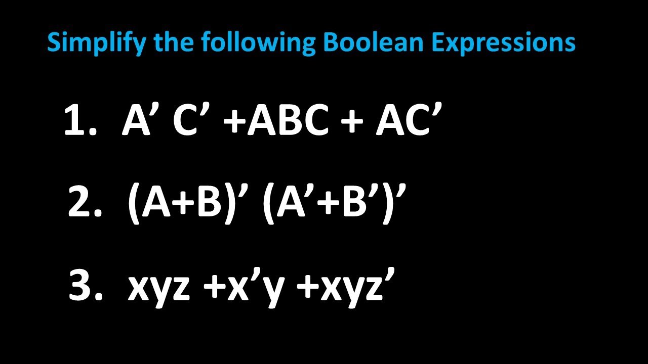 Simplification of Boolean Expression using Boolean Algebra (Hindi)
