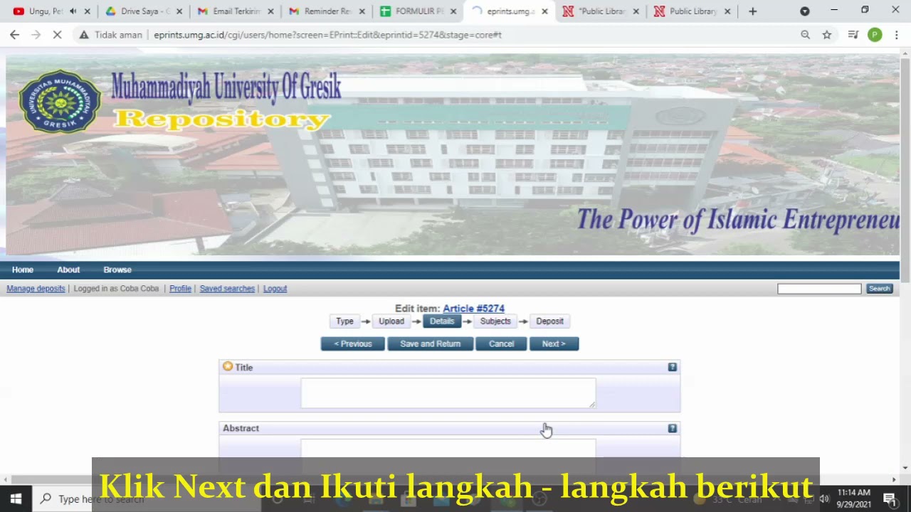 Tutorial Unggah Mandiri Artikel Mahasiswa Universitas Muhammadiyah Gresik