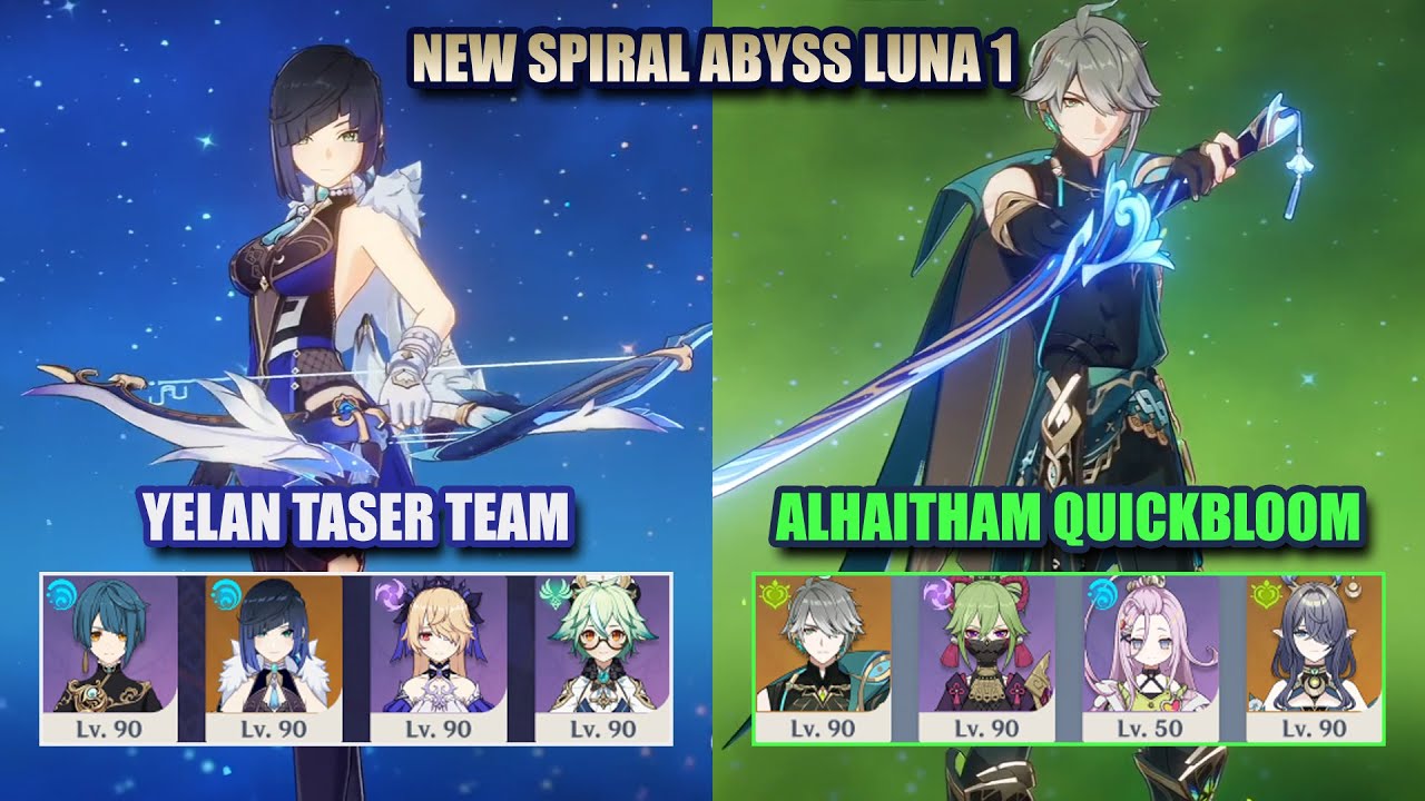 NEW Spiral Abyss Luna 1 | Yelan Taser & Alhaitham Lauma Quickbloom | Genshin Impact