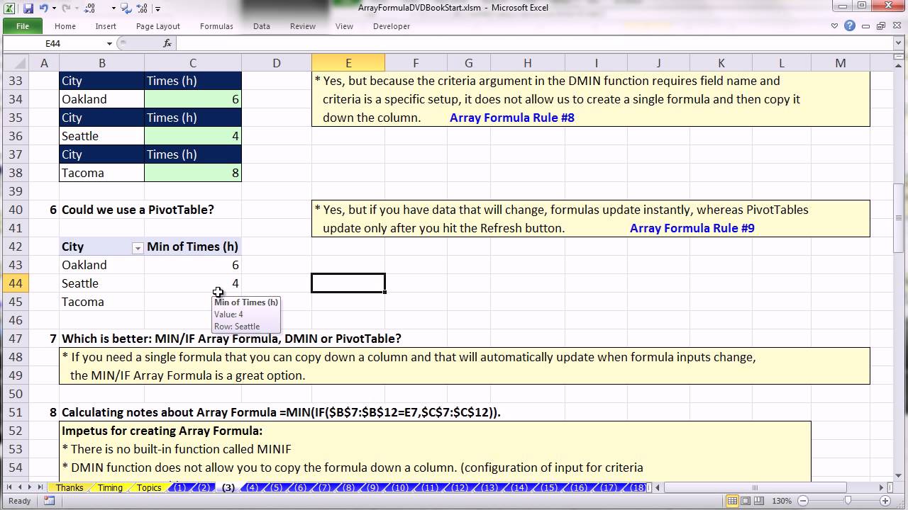 Ctrl + Shift + Enter: Excel Array Formulas #03: Comparative Array Operations, & Alternatives