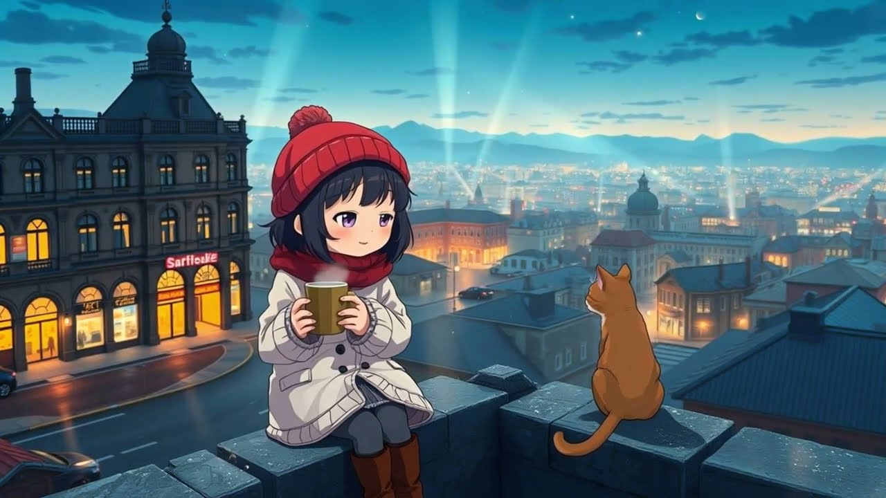 a chill lofi playlist to unwind and breathe🌌 under the rooftop sky