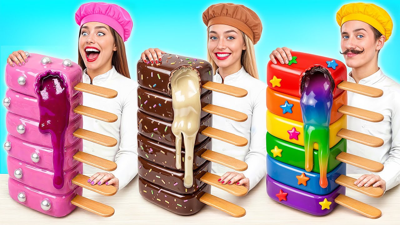 Regenbogen vs Schokolade vs Rosa Farbe Koch-Challenge von Multi DO Challenge