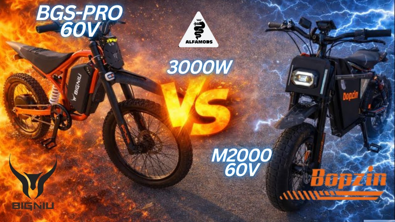 Сравнение электрических внедорожных мотоциклов 60 В! Bigniu (BGS PRO) против Bopzin (M2000 Q8) #