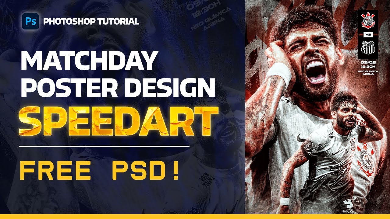 Match Day Poster Design | Photoshop Tutorial - SpeedArt | Corinthians