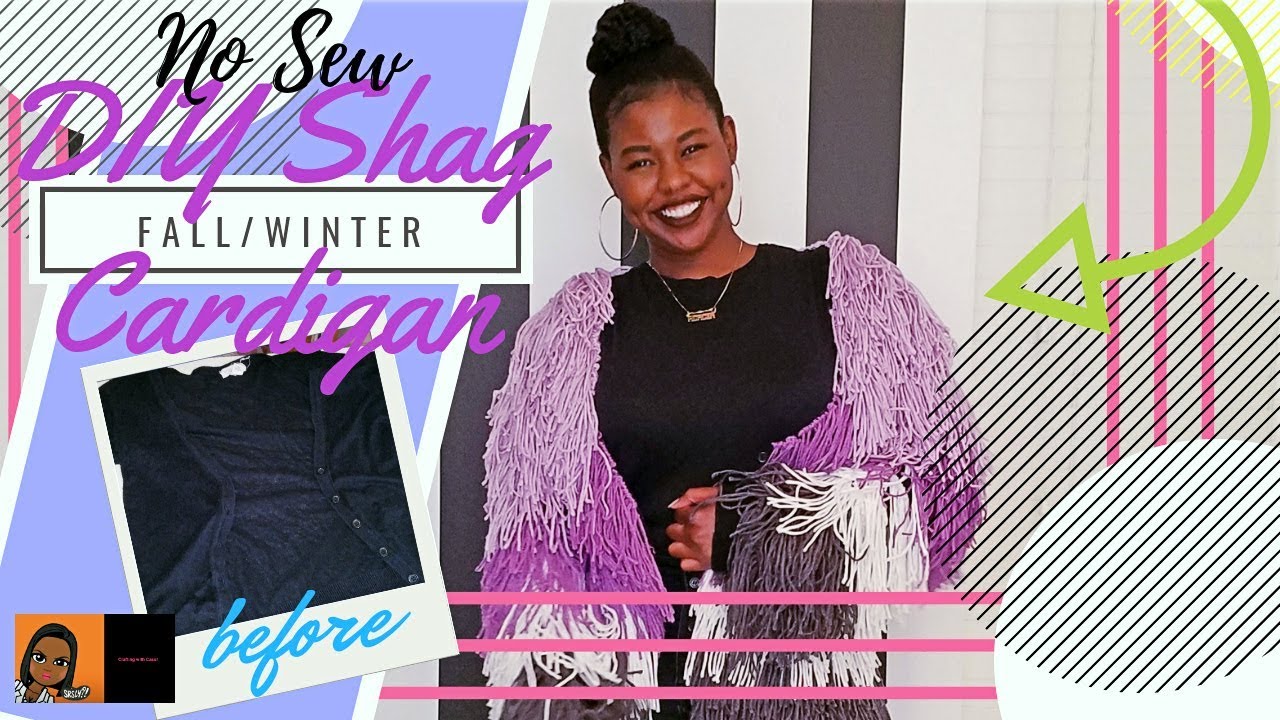 TRENDY NO SEW DIY SHAGGY CARDIGAN | CRAFTING WITH CASS