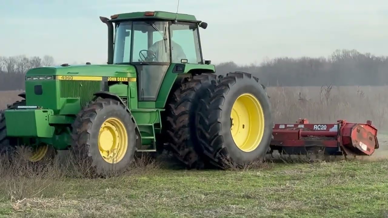 John Deere 4960 and Rhino RC20 Flail Shredder Stalk Chopper