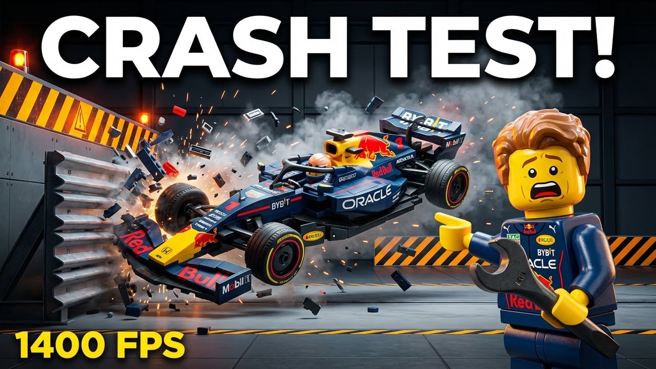 We Crash-Test All 10 LEGO F1 Cars in Super Slow Motion (1400 FPS) 💥😱
