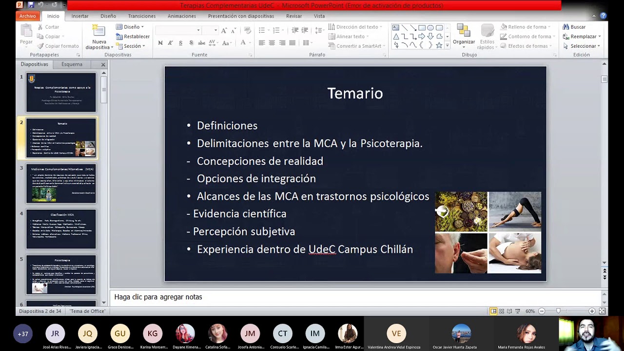 CADE UdeC - Charla Terapias Complementarias