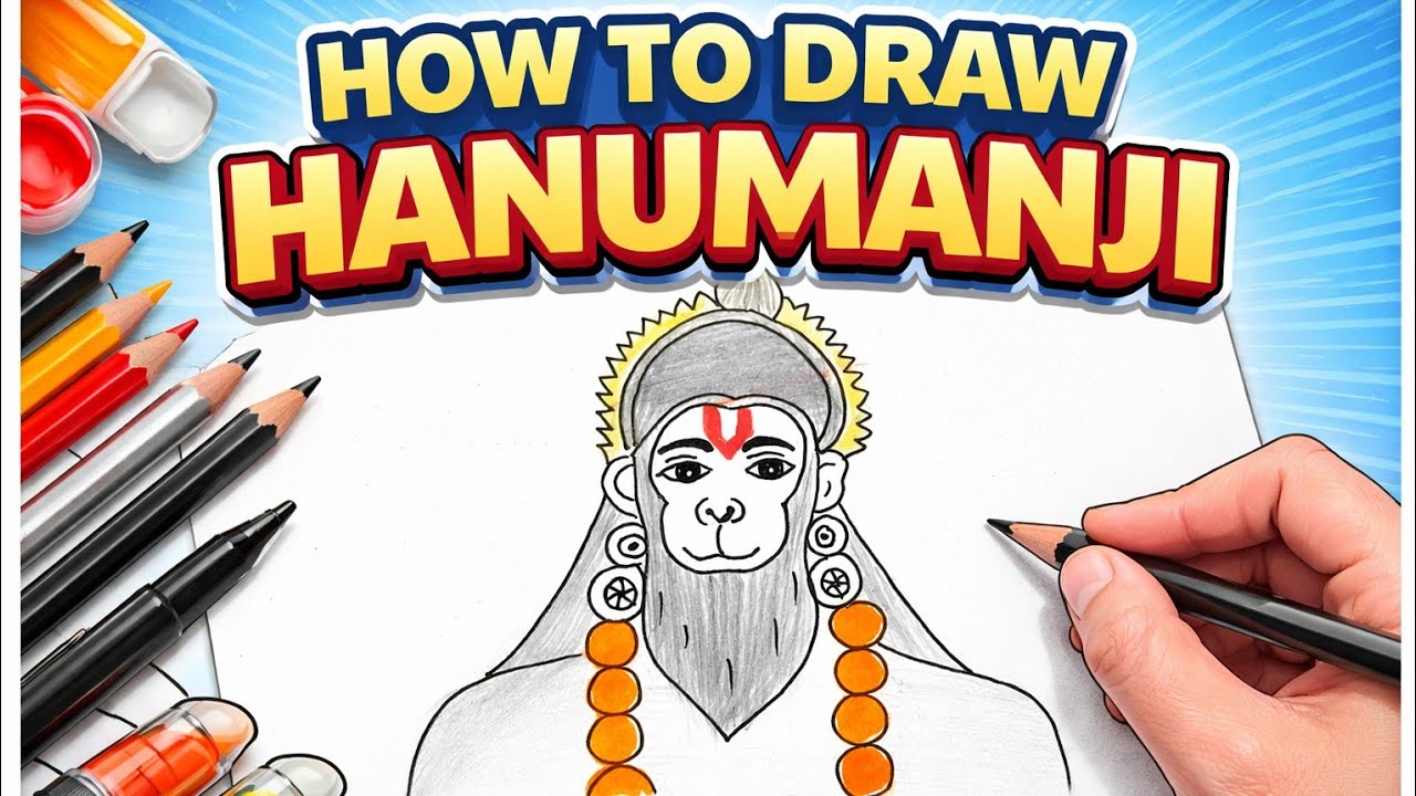 Easy Hanuman ji Drawing| Bajrangbali Drawing |chitra | God Drawing|Drawing image 