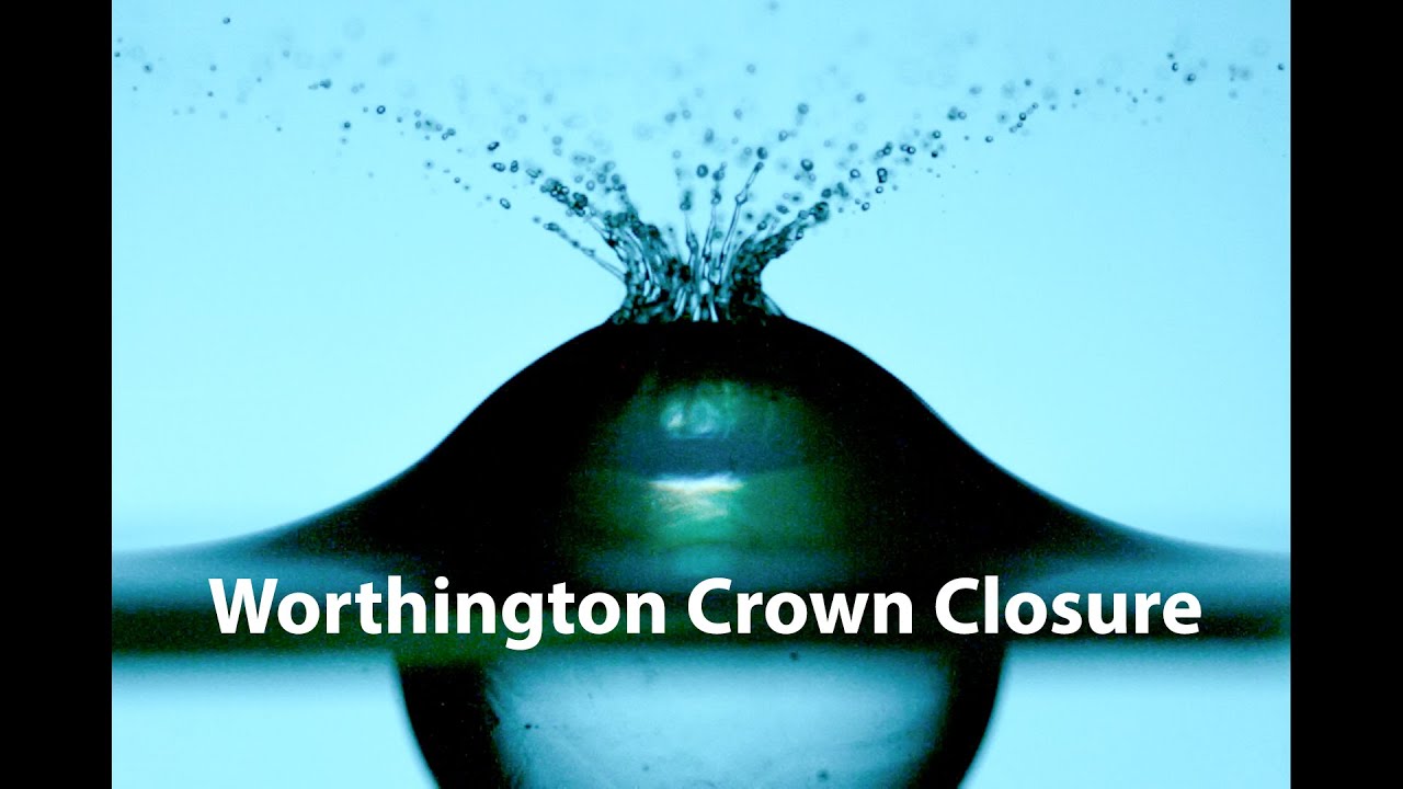 Glass Sphere Dropped into water - Worthington Crown Closure High Speed