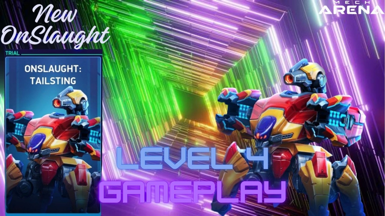 Mech Arena: But Tailsting Onslaught PvE | Level 4 Gameplay
