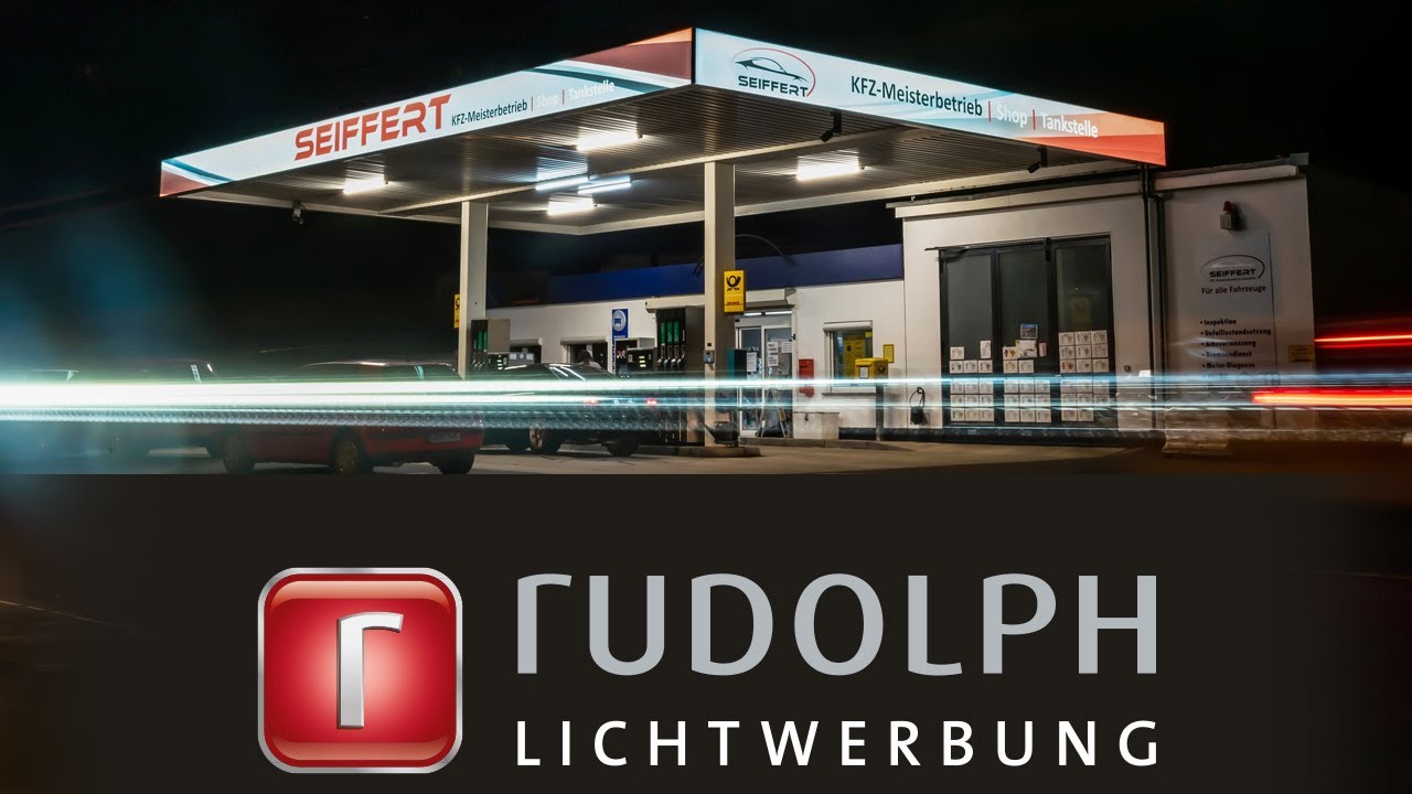 Beleuchtetes Tankdach Spanntuch | Rudolph Lichtwerbung aus Siegen