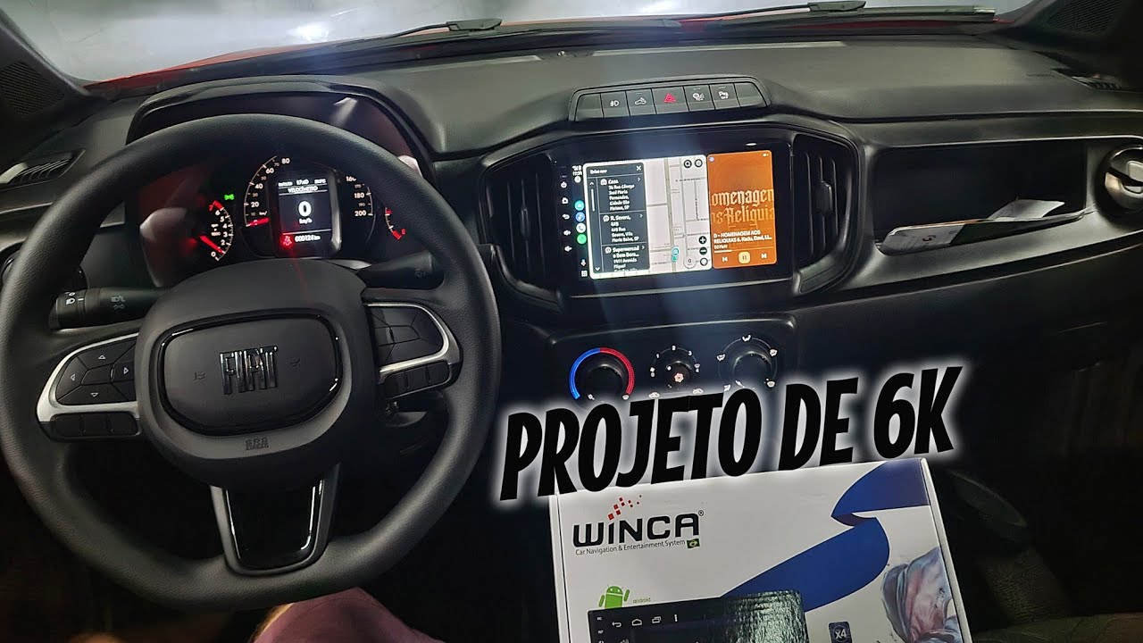 Fiat Strada Freedom 2024 Multimídia Winca W9Pró + Kit 2 Vias Bravox CS60K + Farol Milha + LED Forte