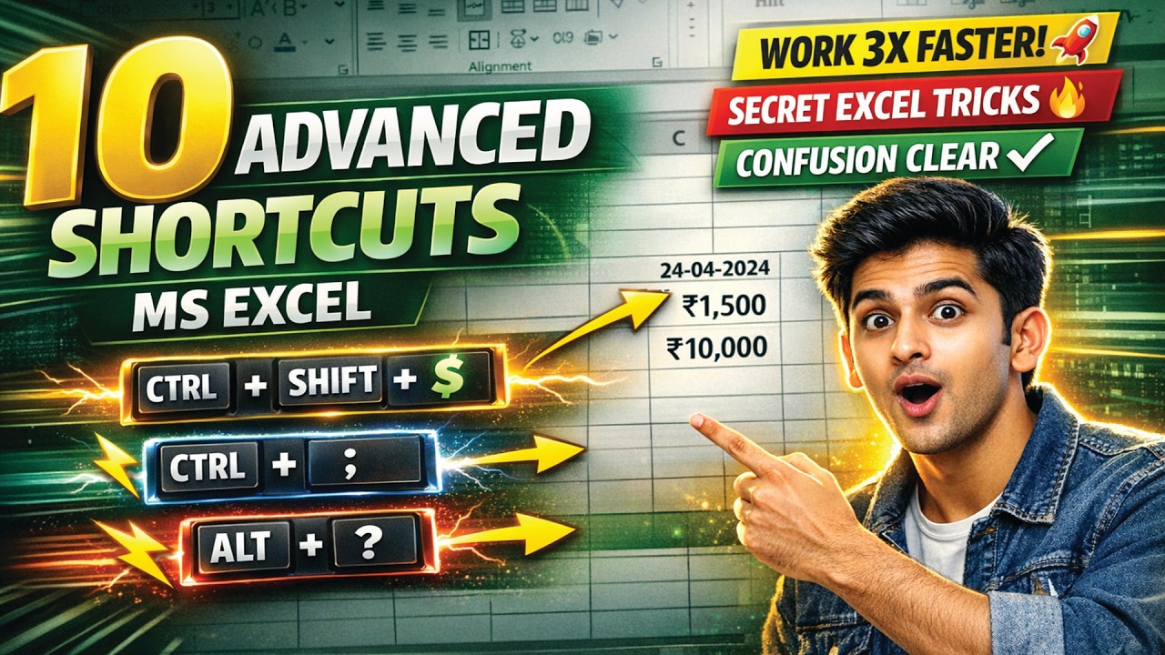 Top 10 Hidden Excel Shortcuts Keys | 90% Users को नहीं पता! | Important for Data Entry Job