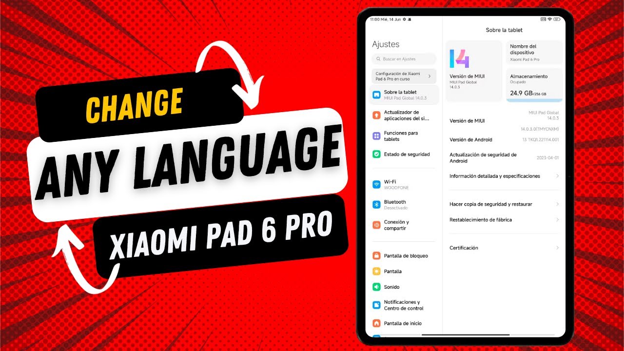 CHANGE TO ANY LANGUAGE XIAOMI PAD 6 PRO