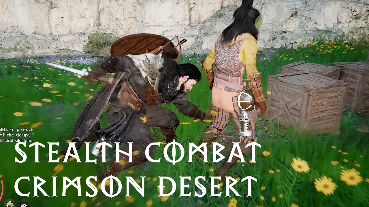 Crimson Desert: Stealth Combat And 17 Minutes Chill Quest Gameplay (4K60FPS)