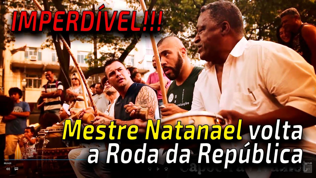 Mestre Natanael e Mestre Ananias na Roda de Capoeira da Praça da República