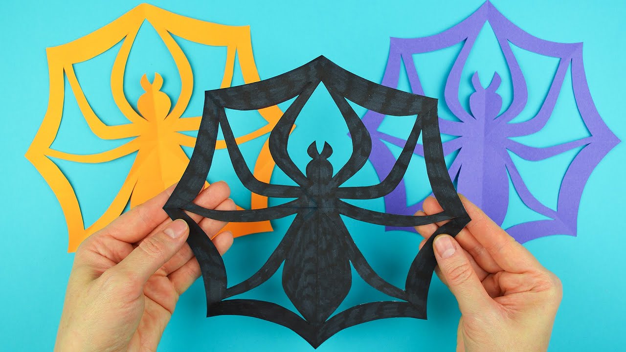 How to make Paper Spider Web | Easy decoration for Halloween | Paper craft