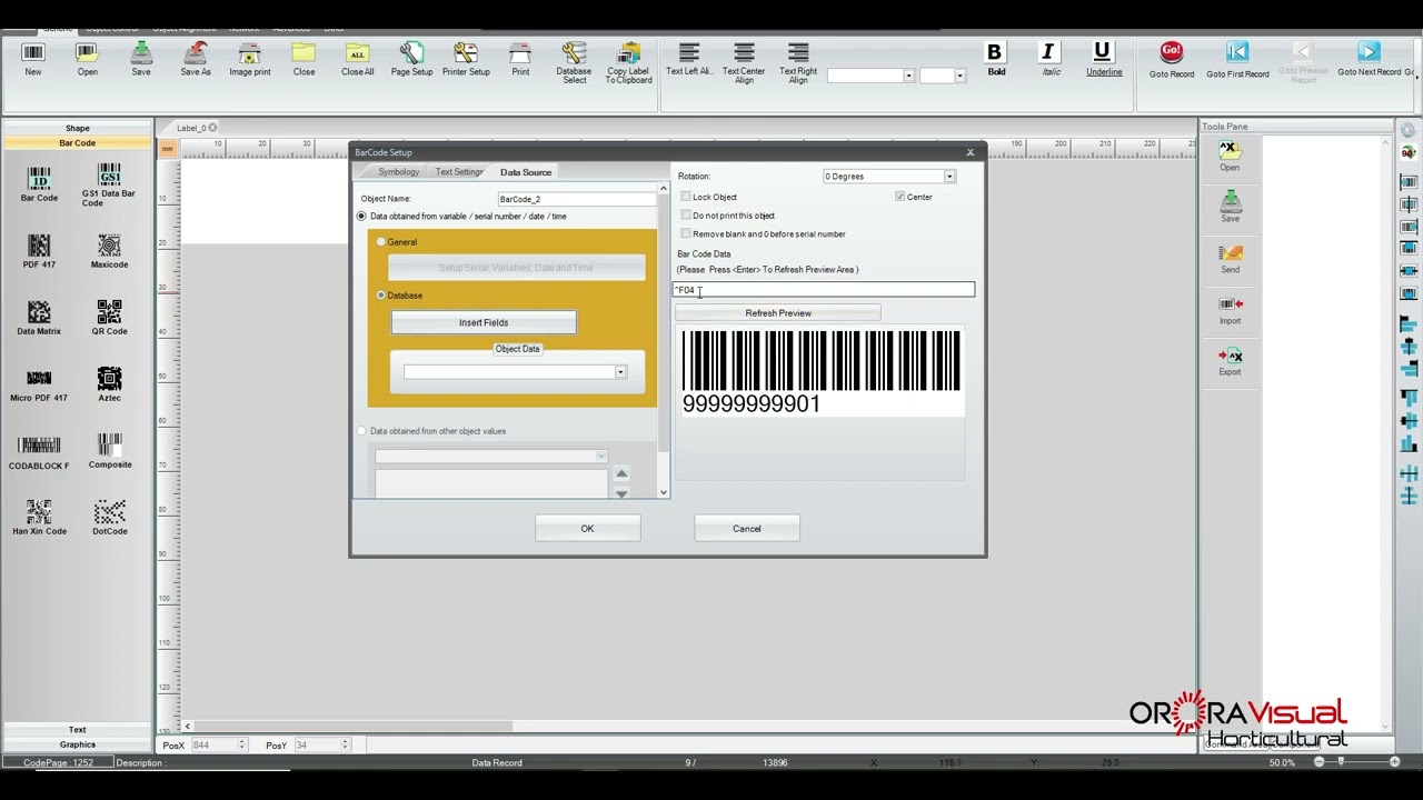Golabel   Attaching a Database and Add Objects to Template