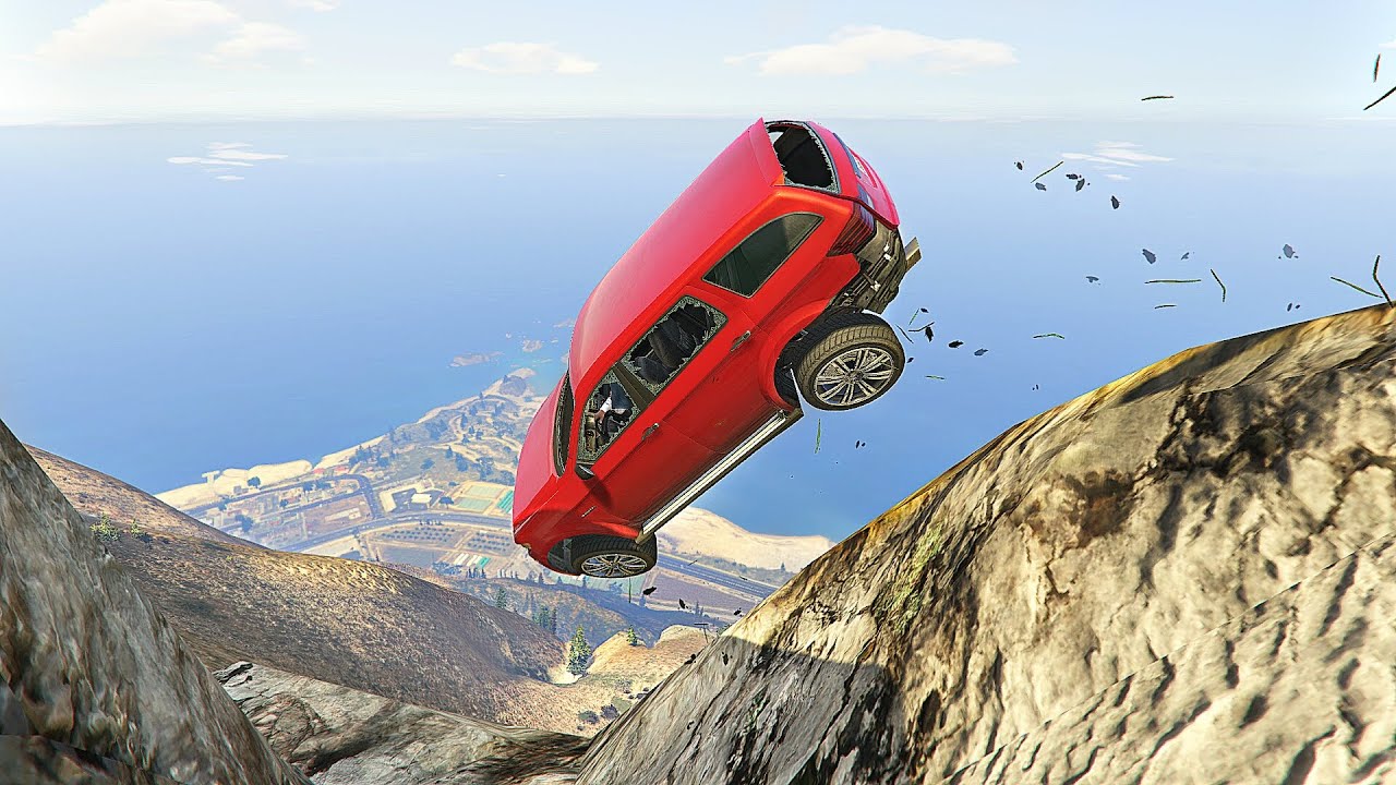GTA 5 - Cliff Drops Crashes (GTA 5 Crashes/Jumps) Ep.13