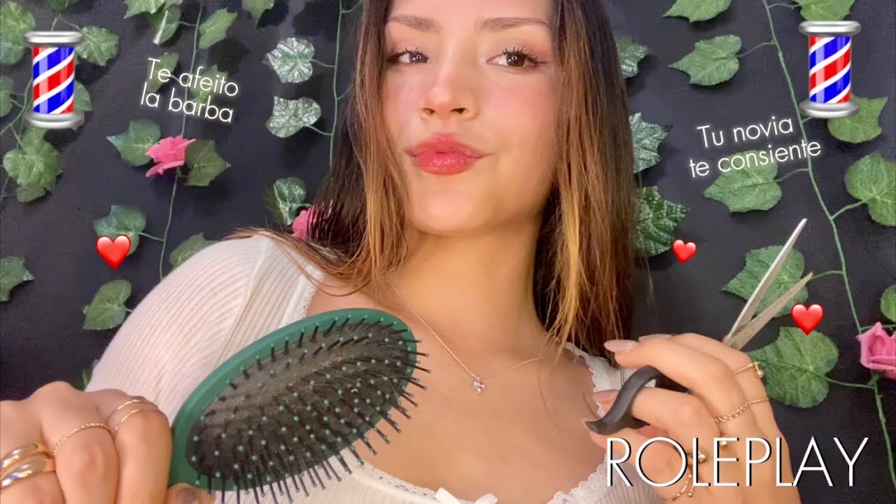 ❤️ASMR Roleplay💈 TU NOVIA TE CORTA Y AFEITA LA BARBA 🥺