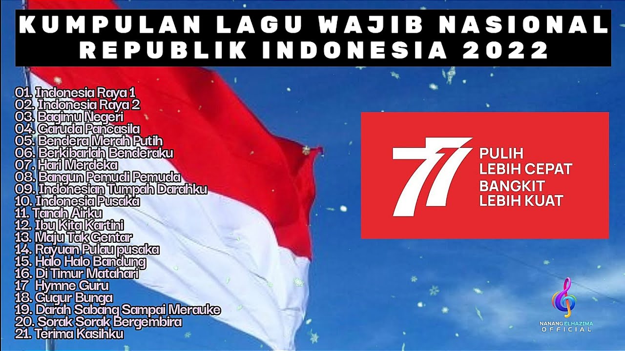 KUMPULAN LAGU WAJIB NASIONAL REPUBLIK INDONESIA 2022