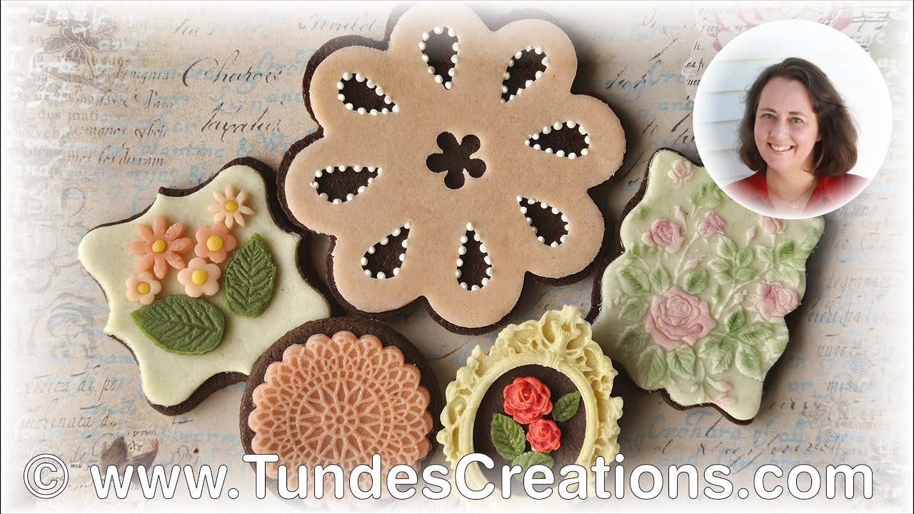 Cookies decorated with marzipan