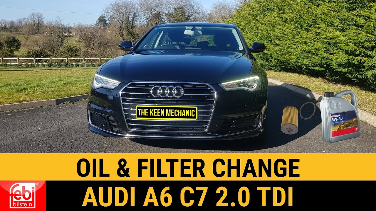 Audi A6 C7 2.0 TDI oil and oil filter change How to service Audi A6 A4 A3 VW Passat Skoda Superb tdi