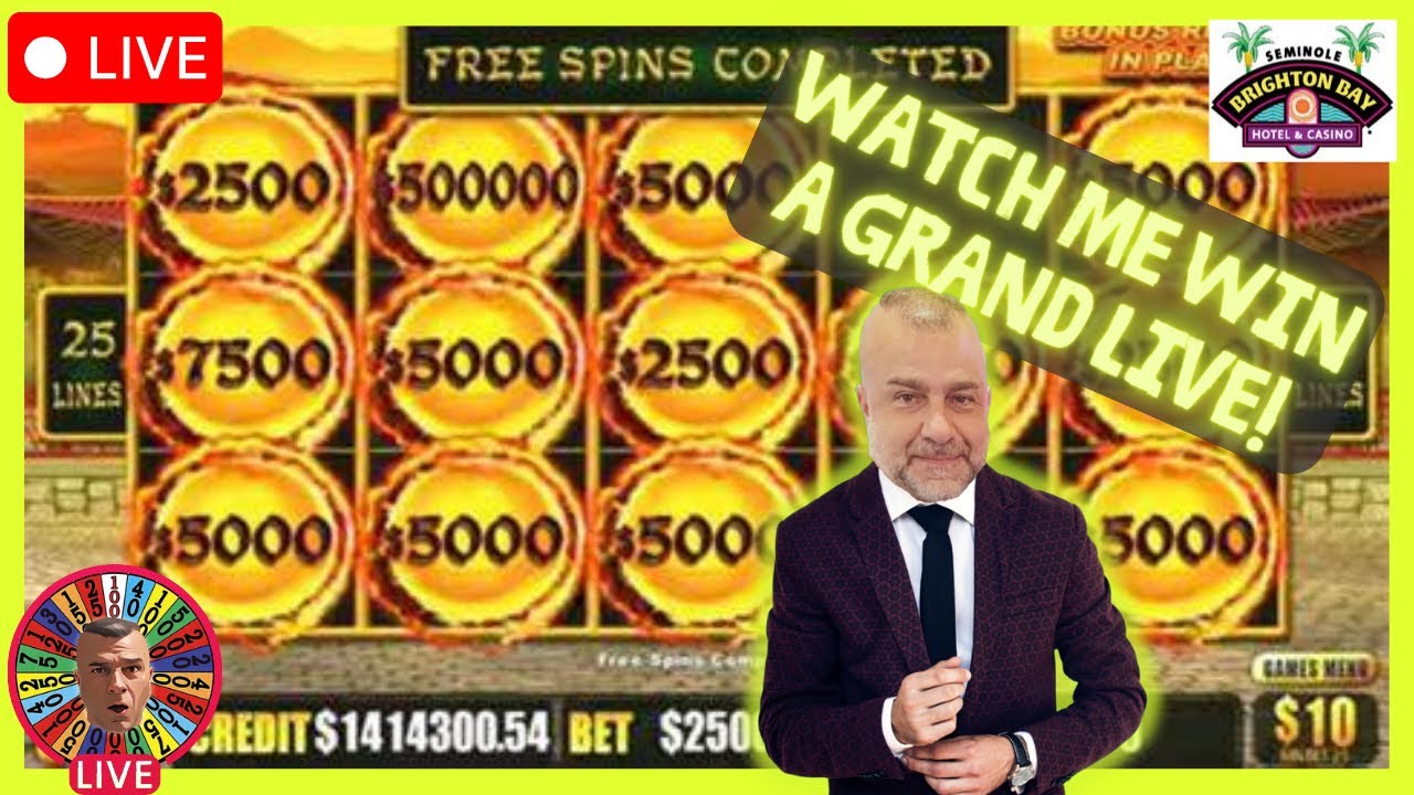 🔴LIVE! Watch me win a Grand Jackpot LIVE!￼@Seminolebrightoncasino #bigwin #jackpot