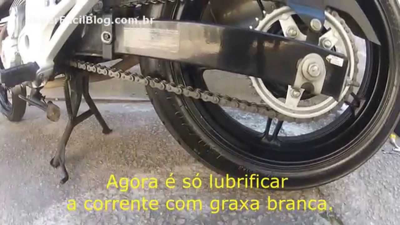 Como ajustar  e lubrificar a corrente CB300